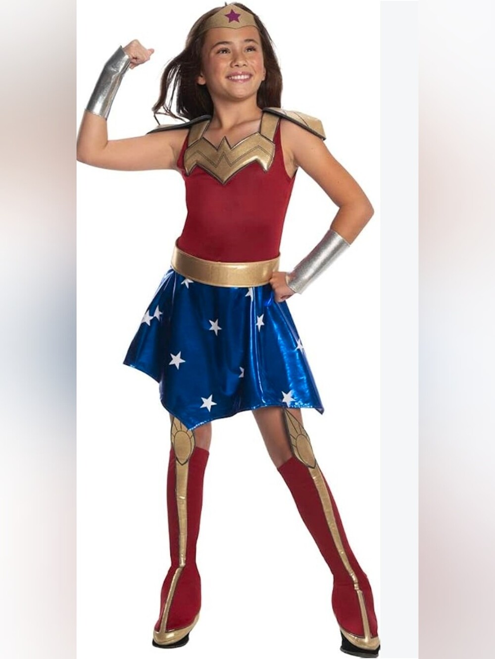 DC Super Hero Wonder Woman Deluxe Girls Costume Size Large 10-12 Rubies New